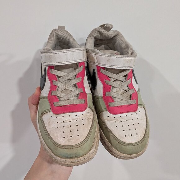 Nike Court Borough Recraft Low Sneakers Honeydew Pink Ultramarine Blue Size 13 - Picture 2 of 6